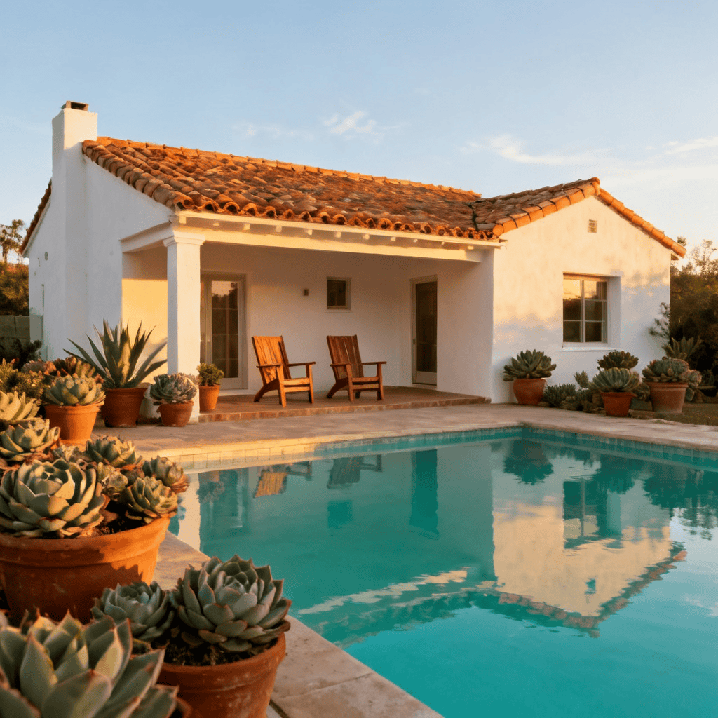 Custom home with pool and patio area, designed by Prolific Custom Home Builders. Perfect for outdoor.