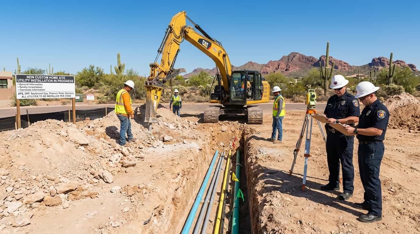 Excavation and foundation work by Prolific Builders in desert landscape. Skilled team ensures qualit.