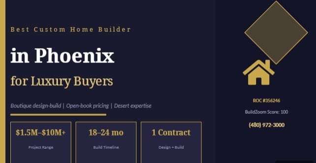 best custom home builder phoenix luxury