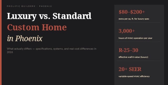 luxury vs standard custom home phoenix