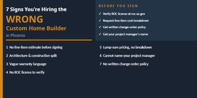 signs wrong custom home builder phoenix